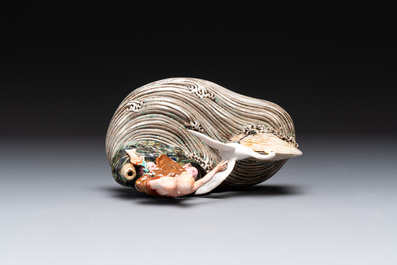 Two Chinese polychrome-glazed groups, Zeng Longsheng 曾龍升 marks, 20th C.