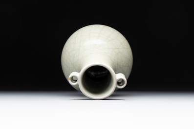 A Chinese Longquan celadon 'touhu' vase, Song/Yuan