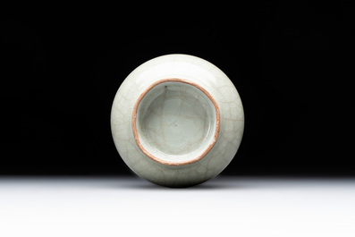 A Chinese Longquan celadon 'touhu' vase, Song/Yuan