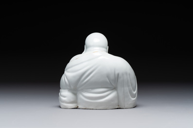 A Chinese gilt- and iron-red-decorated white-glazed Milefo Buddha, a famille rose vase and a brush pot, Qianlong and Xue Changseng 薛長森 mark, 20th C.