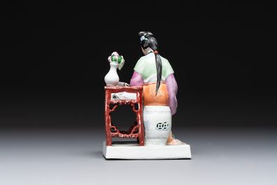 Two Chinese polychrome-glazed groups, Zeng Longsheng 曾龍升 marks, 20th C.