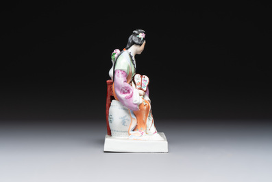 Two Chinese polychrome-glazed groups, Zeng Longsheng 曾龍升 marks, 20th C.