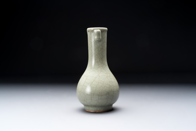 A Chinese Longquan celadon 'touhu' vase, Song/Yuan