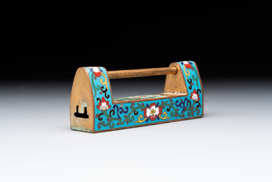 Seven various Chinese metal and cloisonn&eacute; locks, Qing