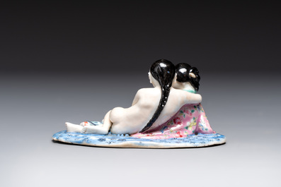 A fine Chinese famille rose 'erotic' group, 19/20th C.