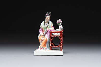 Two Chinese polychrome-glazed groups, Zeng Longsheng 曾龍升 marks, 20th C.