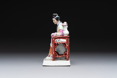 Two Chinese polychrome-glazed groups, Zeng Longsheng 曾龍升 marks, 20th C.
