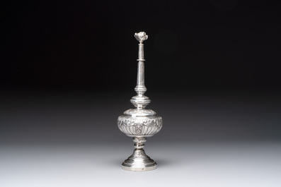 A French silver rose-form rose water sprinkler for the Ottoman market, 18/19th C.
