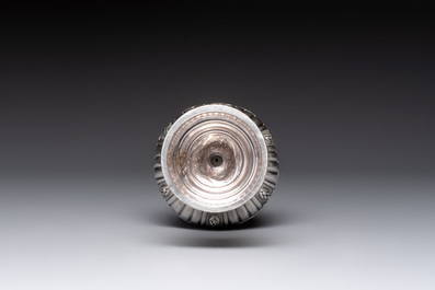 A French silver rose-form rose water sprinkler for the Ottoman market, 18/19th C.