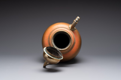 A large brass ewer with dragon-form spout, Italy, ca. 1600