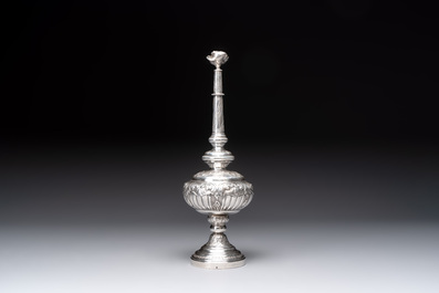 A French silver rose-form rose water sprinkler for the Ottoman market, 18/19th C.