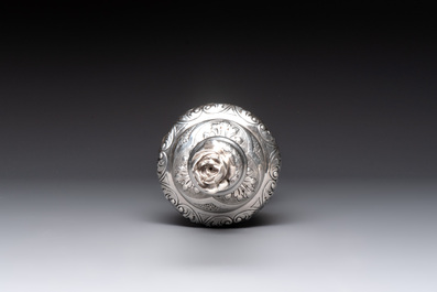 A French silver rose-form rose water sprinkler for the Ottoman market, 18/19th C.