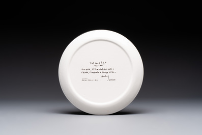 Zao Wou Ki 趙無極 (1920-2013): 'Orchid' plate, in original box and with original leaflet, dated 1986