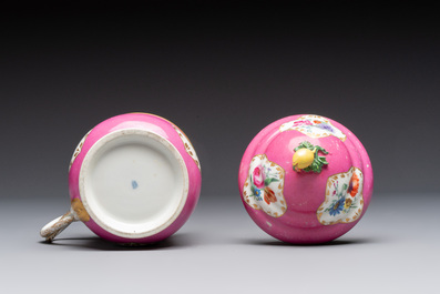 A polychrome gilt Royal Vienna porcelain 'Cherbetlik' pot and cover for the Ottoman market, 18/19th C.