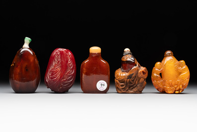A collection of ten Chinese snuff bottles, 20th C.