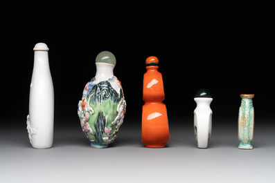 A collection of ten Chinese snuff bottles, various marks, 19/20th C.