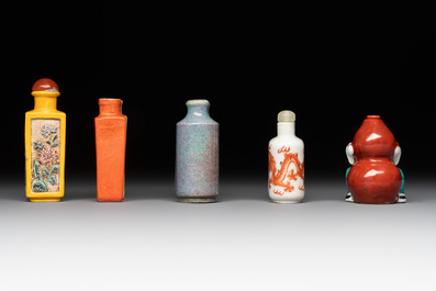 A collection of ten Chinese snuff bottles, various marks, 19/20th C.