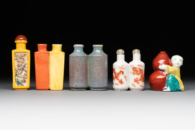 A collection of ten Chinese snuff bottles, various marks, 19/20th C.