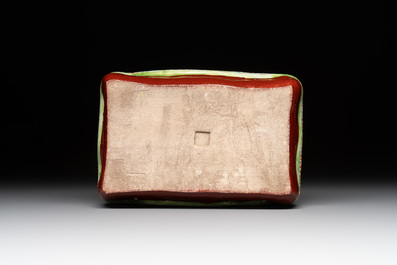 A Chinese famille rose 'erotic' group, You Lin Ji Zao 游林記造 mark, 20th C.