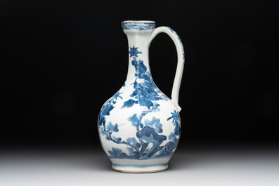 A Japanese Arita blue and white jar, a dish and a ewer, Edo, 17/18th C.