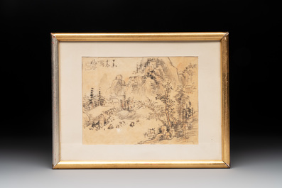 Chinese school: 'Five works with birds, flowers and figures', ink and colour on paper and silk, signed Shi Hou 史候, 19/20th C.