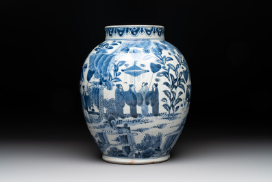 A Japanese Arita blue and white jar, a dish and a ewer, Edo, 17/18th C.