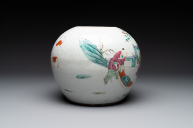 A collection of eight Chinese famille rose wares, 19th C.
