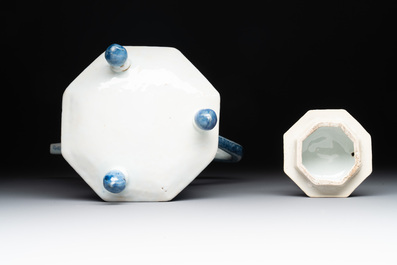 A rare Chinese blue and white 'Europa and the bull' coffeepot and cover, Kangxi