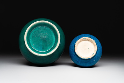 Four Chinese monochrome wares, Yongzheng mark, 19/20th C.