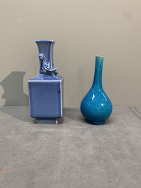 Four Chinese monochrome wares, Yongzheng mark, 19/20th C.