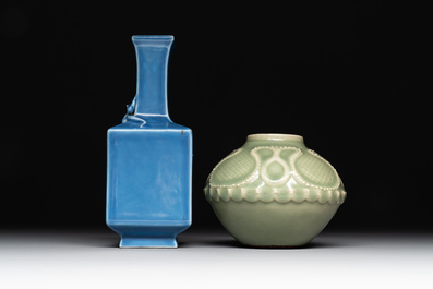 Four Chinese monochrome wares, Yongzheng mark, 19/20th C.