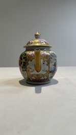 A Chinese Canton famille rose 'mandarin subject' teapot, Qianlong