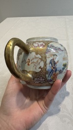A Chinese Canton famille rose 'mandarin subject' teapot, Qianlong