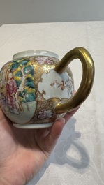 A Chinese Canton famille rose 'mandarin subject' teapot, Qianlong