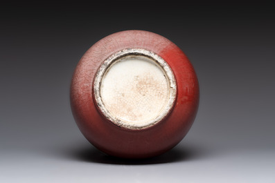 A Chinese copper-red-glazed vase, 18/19th C.