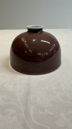 A fine Chinese peachbloom-glazed waterpot or taibaizun, Kangxi mark and of the period