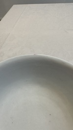A Chinese coral-red-ground famille rose square bowl and a sgraffito-ruby-ground bowl, Qianlong and Tongzhi mark, 19/20th C.