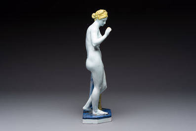 A polychrome faience model of Venus with the apple after Bertel Thorvaldsen, Samson, Paris, 19th C.