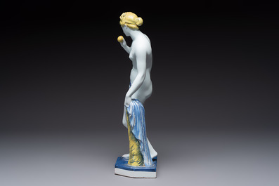 A polychrome faience model of Venus with the apple after Bertel Thorvaldsen, Samson, Paris, 19th C.