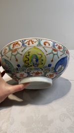 A Chinese famille rose Baragon Tuned bowl, Qianlong mark, 19th C.