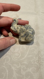 An Annamese or Vietnamese blue and white elephant-form water dropper, 15/16th C.