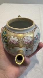 A Chinese Canton famille rose 'mandarin subject' teapot, Qianlong