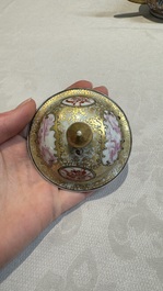 A Chinese Canton famille rose 'mandarin subject' teapot, Qianlong