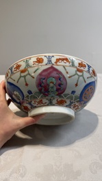 A Chinese famille rose Baragon Tuned bowl, Qianlong mark, 19th C.
