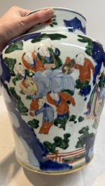 A Chinese wucai vase with court ladies and playing boys, Transitional period
