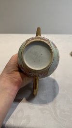 A Chinese Canton famille rose 'mandarin subject' teapot, Qianlong