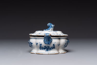 A collection of eight polychrome, blue and white Dutch Delftwares, 18/19th C.