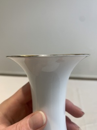 A Chinese famille rose eggshell 'birds among flowering branches' vase, Jingdezhen seal mark, 20th C.