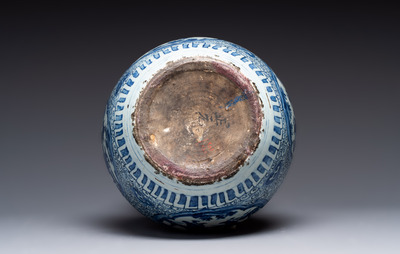 An impressive Chinese blue and white 'Eight Immortals' double gourd vase, Jiajing/Wanli