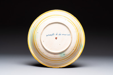 A fine Italian maiolica 'Banquet of Maritime Gods' dish, workshop of Domenico da Venezia, 3rd quarter 16th C.